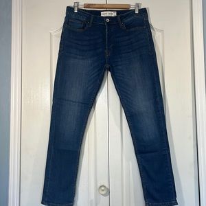 TOPMAN Dark Blue Stretch Skinny Jeans